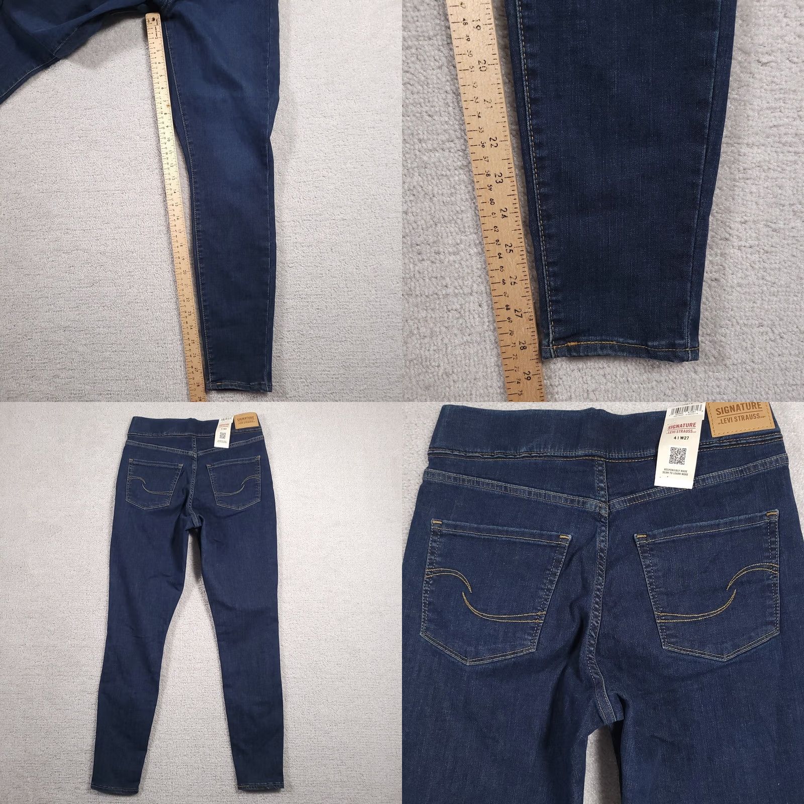 Levi's VINTAGE? No. Levi's Shaping Pull-On Jeans Women Skinny 4 W27 Denim Blue 5-Pocket Zipper Modern? Size 27" / US 4 / IT 40 - 8 Thumbnail