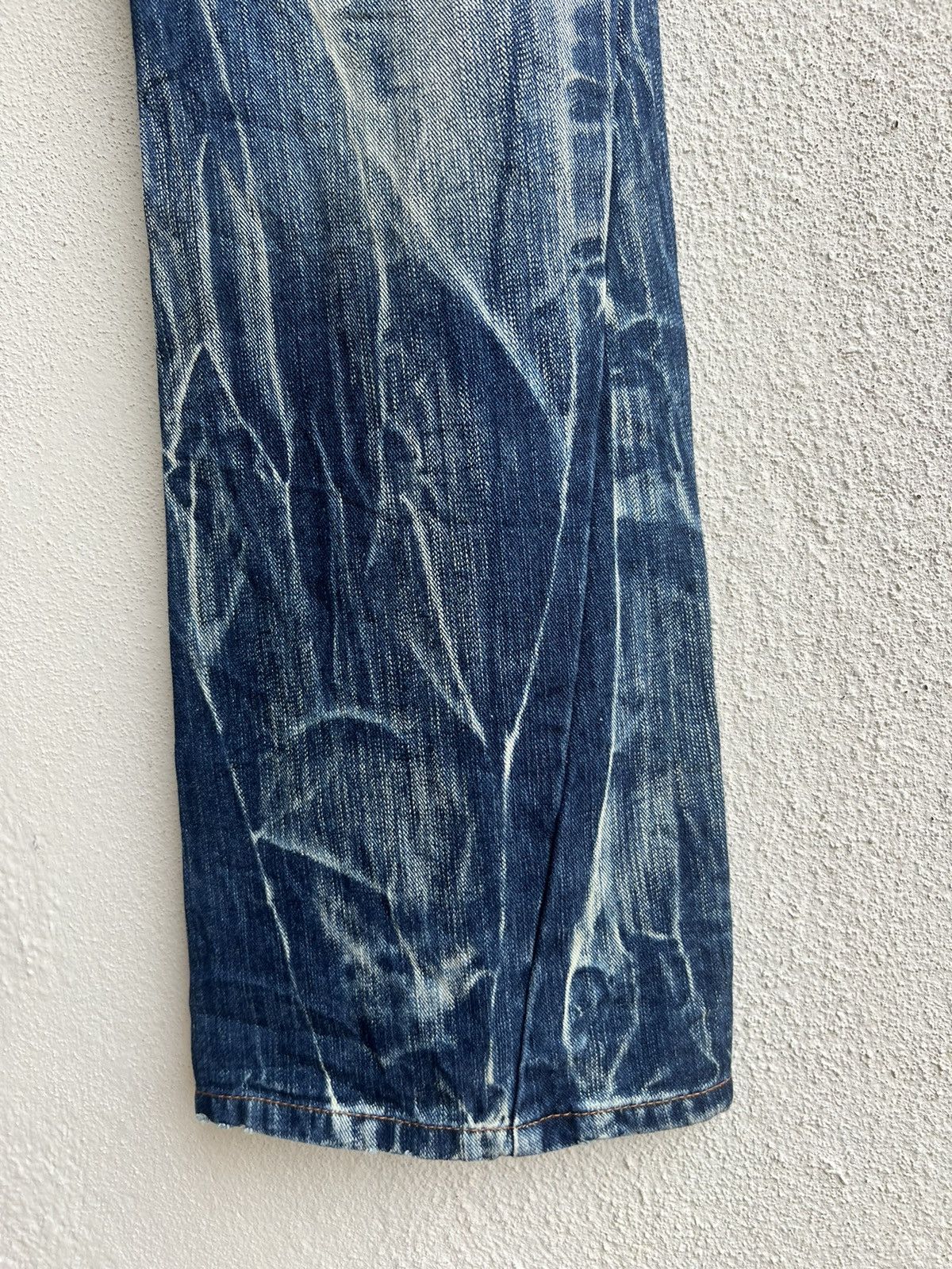 Vintage Nylus Japan Rips Discharge Denim Bootcut Jeans Flare Size US 30 / EU 46 - 13 Thumbnail
