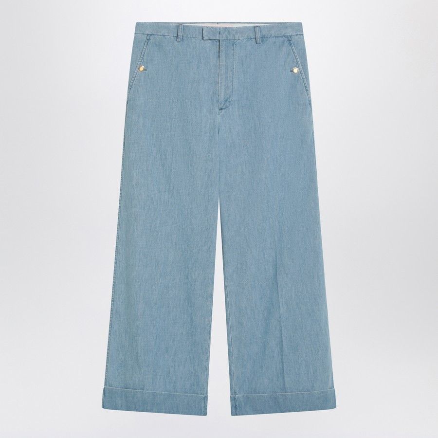 Valentino o1d2blof1025 Wide Jeans in Light Blue Size US 30 / EU 46 - 1 Thumbnail