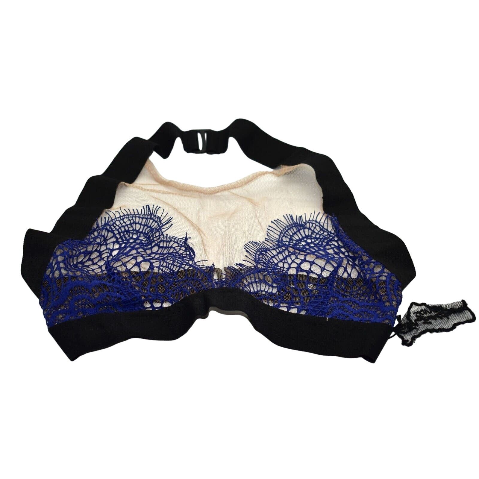 For Love & Lemons NEW FOR LOVE & LEMONS Skivvies Nude Mesh Navy Lace Bra Sz XS Size ONE SIZE - 1 Thumbnail