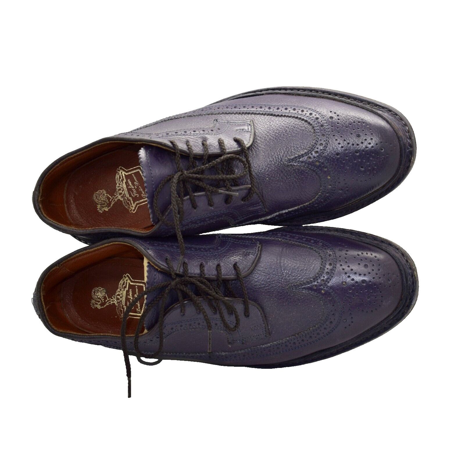 Florsheim FLORSHEIM DUCKIE BROWN Purple Leather Wingtip Shoes Size 8 D Size US 8 / EU 41 - 2 Thumbnail