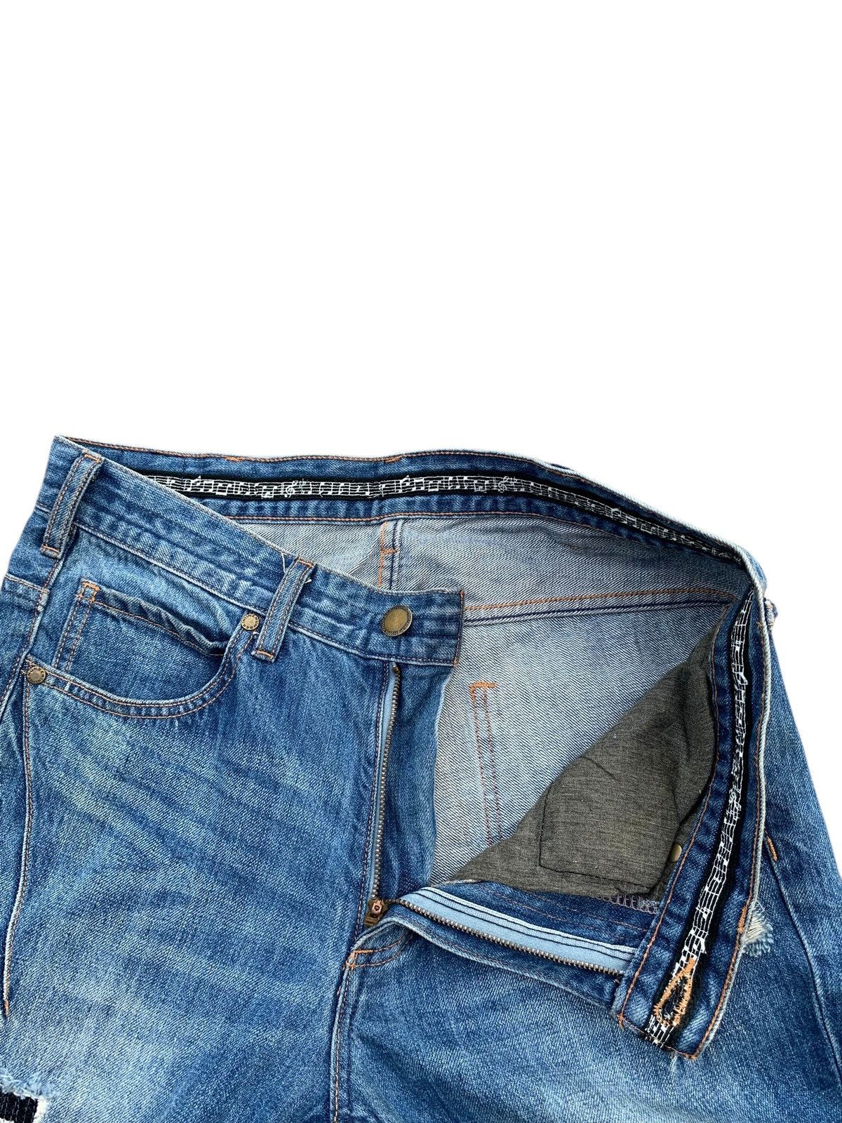 Kapital NUMBER (N)INE PATCHWORK MUSIC NOTE DISTRESSED DENIM JEANS Size US 30 / EU 46 - 10 Thumbnail
