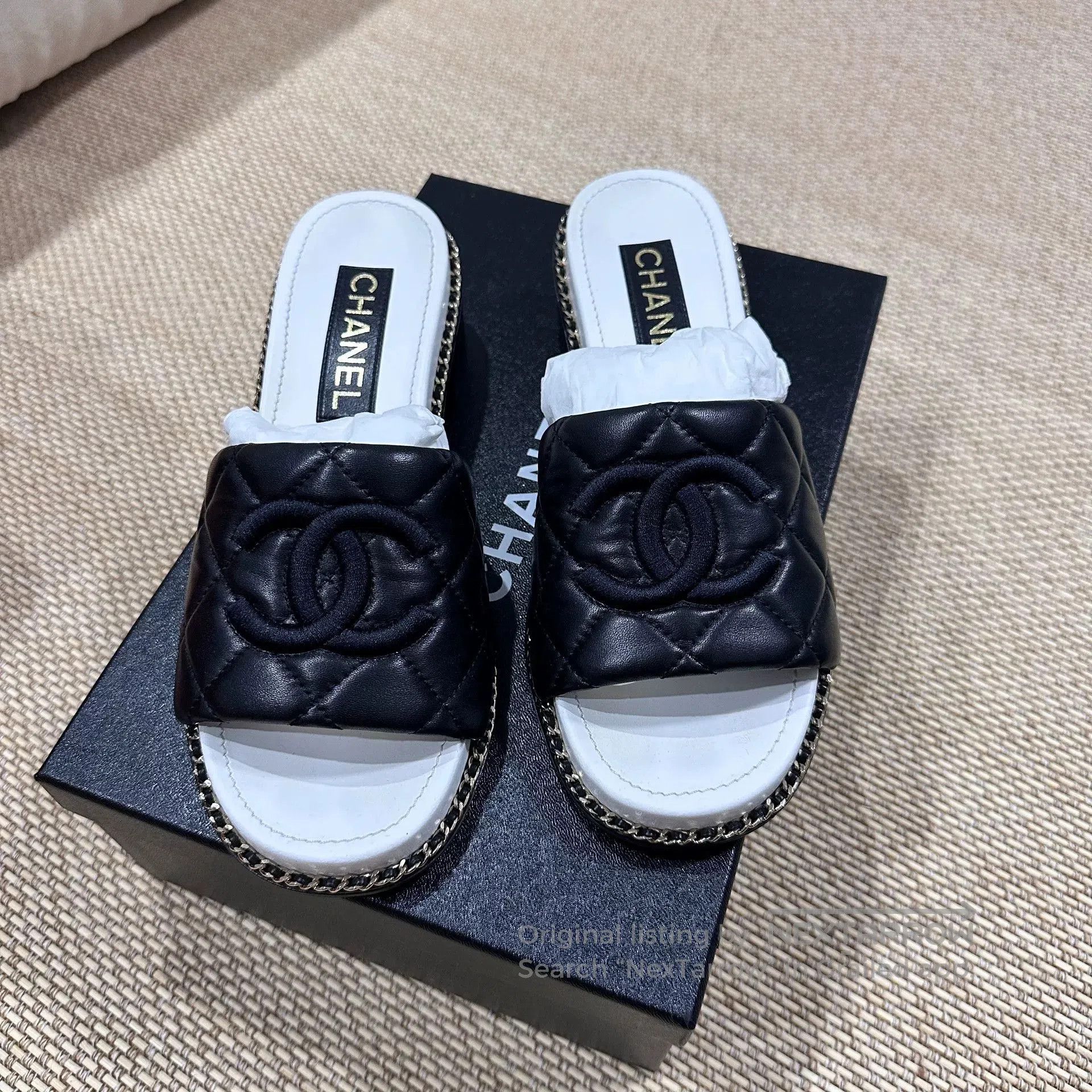 Chanel Chanel Chunky Heel Slide Sandals. Size US 6 / IT 36 - 2 Thumbnail