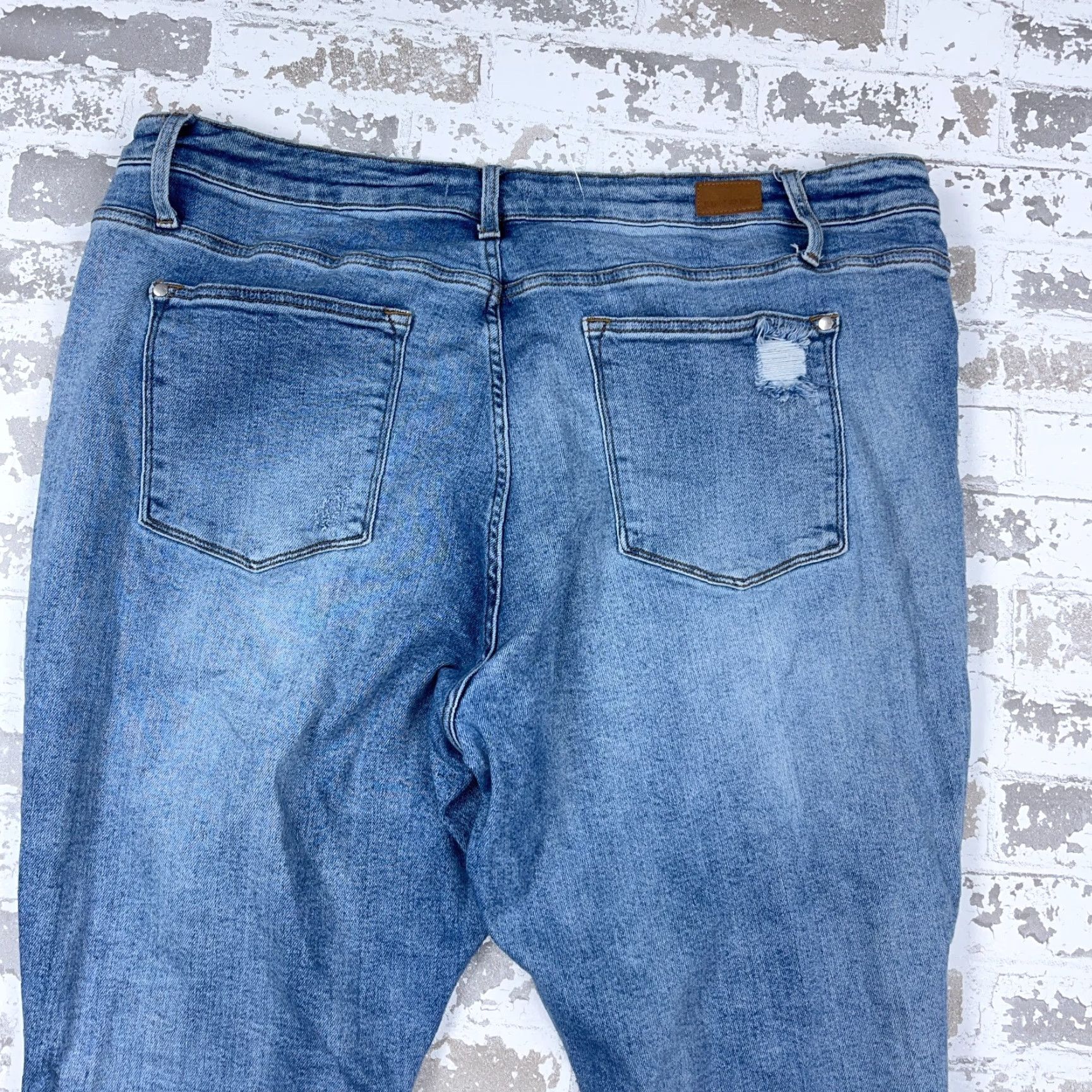 Vintage Judy Blue Jeans Women 24W Skinny Fit Med Wash Faded Pants Button Fly Plus A73 Jeans Size 42" / US 20 - 5 Thumbnail