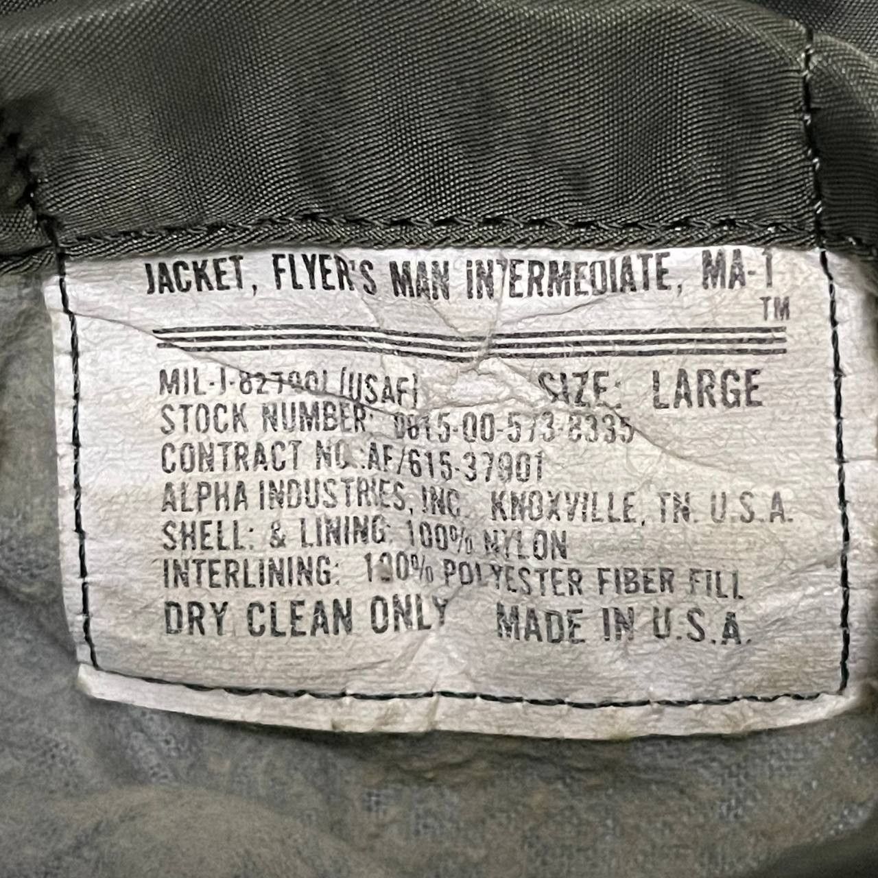 Alpha Industries Vintage Alpha Industries Flight Bomber Jacket Ma 1 Military Size US L / EU 52-54 / 3 - 10 Thumbnail