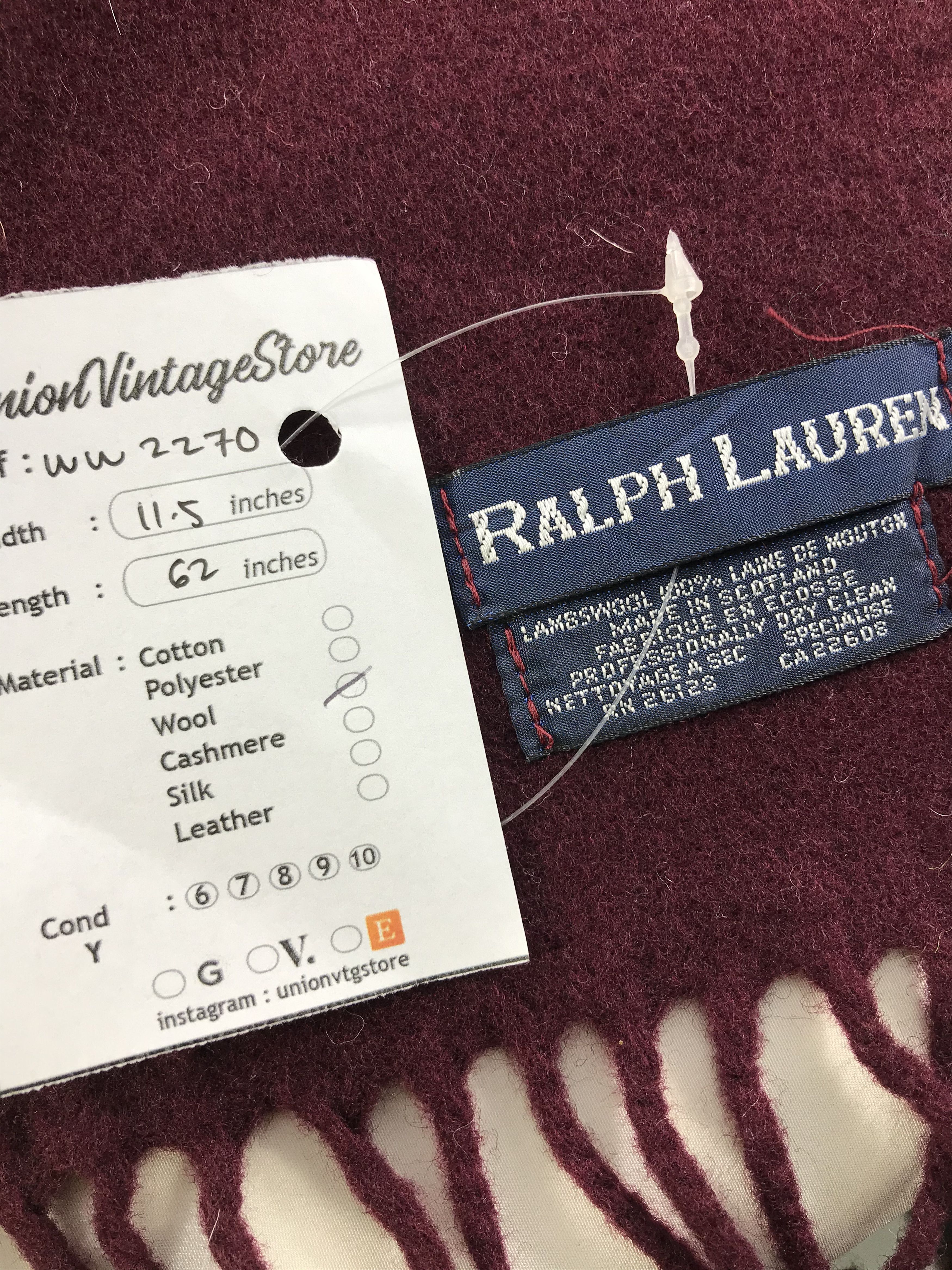 Ralph Lauren × Vintage Ralph Lauren Scarf / Muffler / Neckwear - WW2270 Size ONE SIZE - 6 Thumbnail