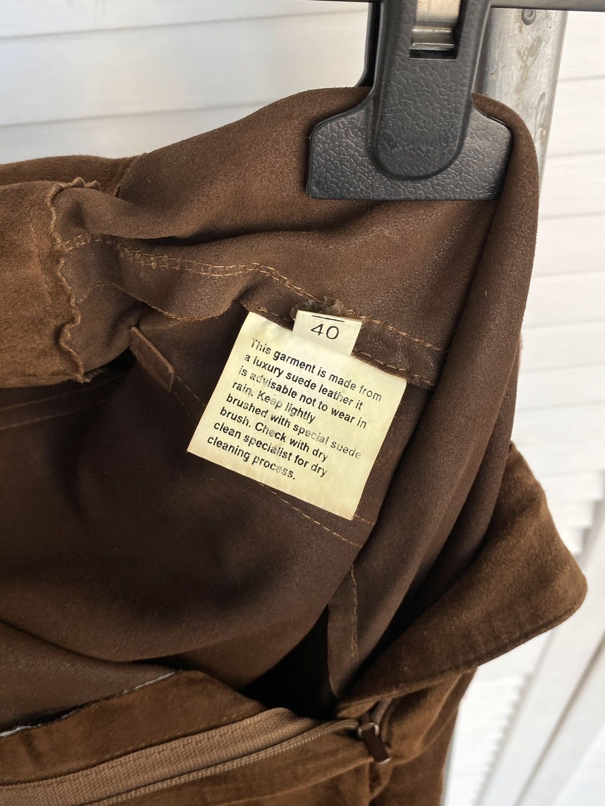 Designer × Vintage Vintage Sprung Freres Luxury Suede Leather Wide Leg Pants Size 27" / US 4 / IT 40 - 6 Thumbnail