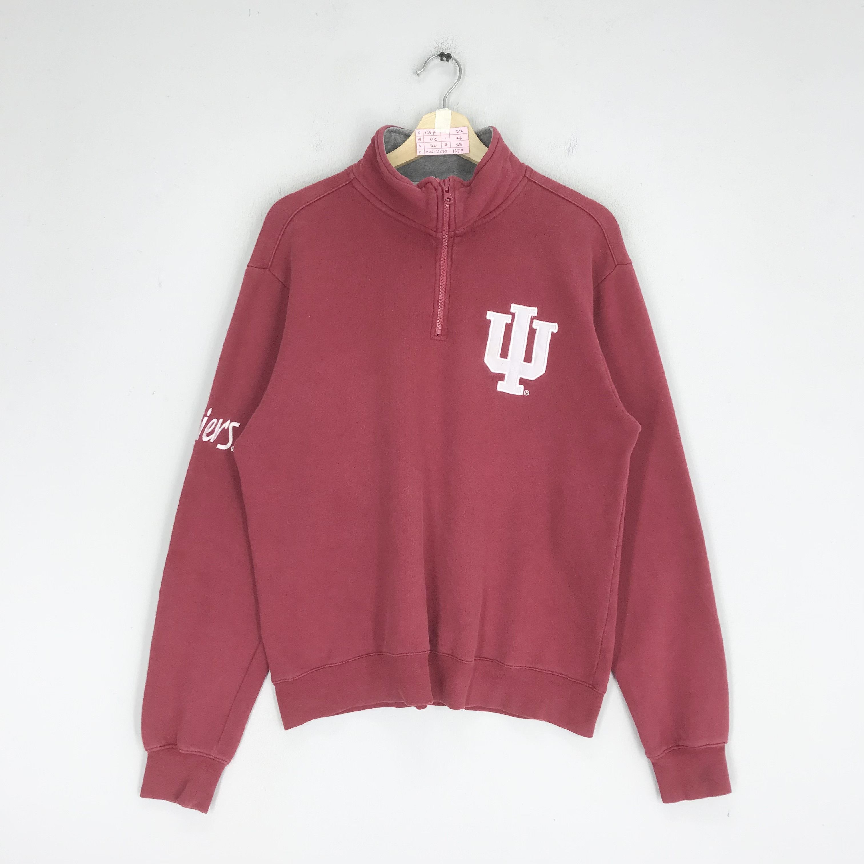 image of American College x Collegiate Vintage Indiana University Hoosiers Sweatshirts Half Zipper in Red (S