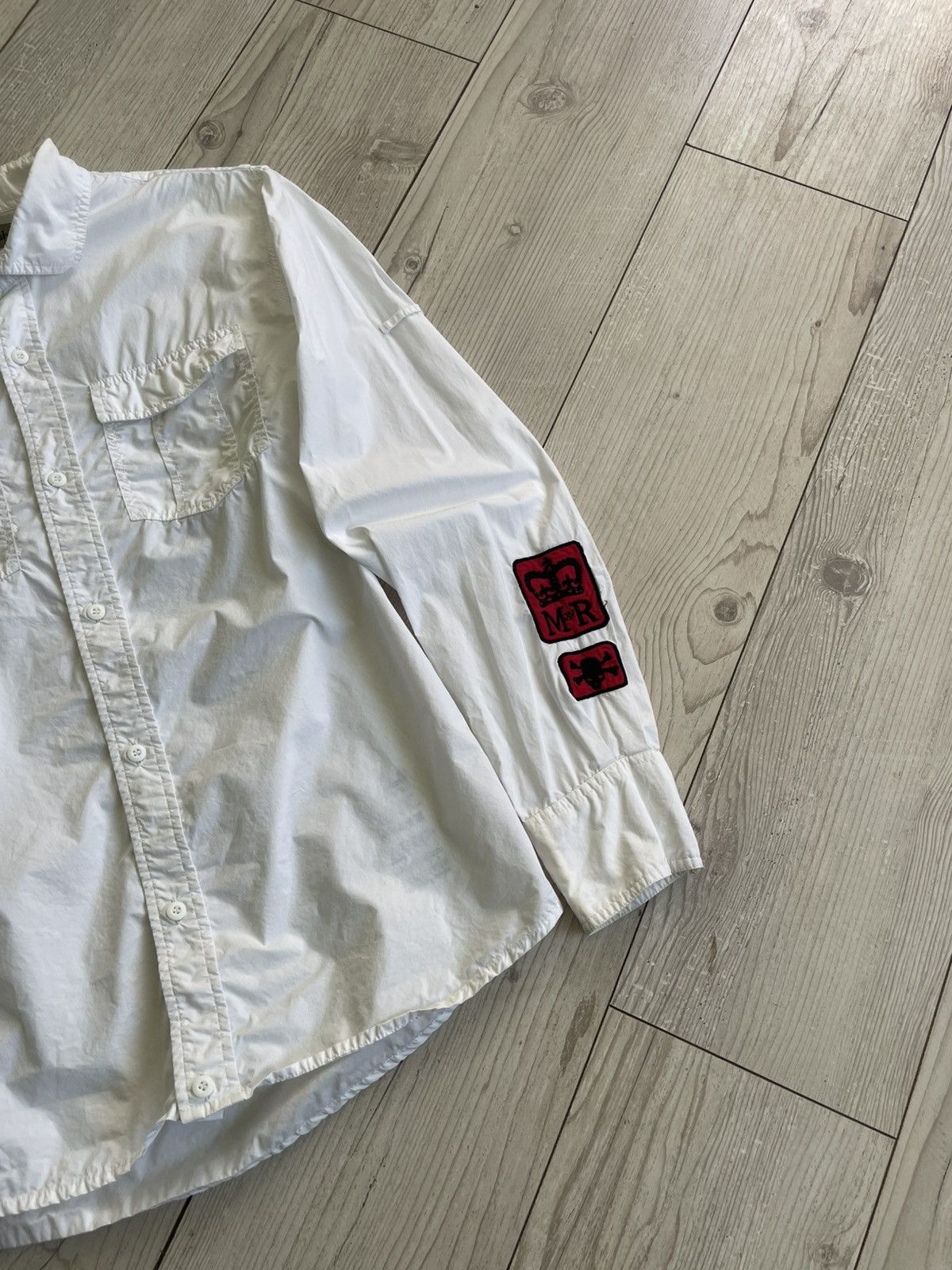 Maharishi Maharishi White Military Shirt w/ Red Dragon Patches Size US M / EU 48-50 / 2 - 5 Thumbnail