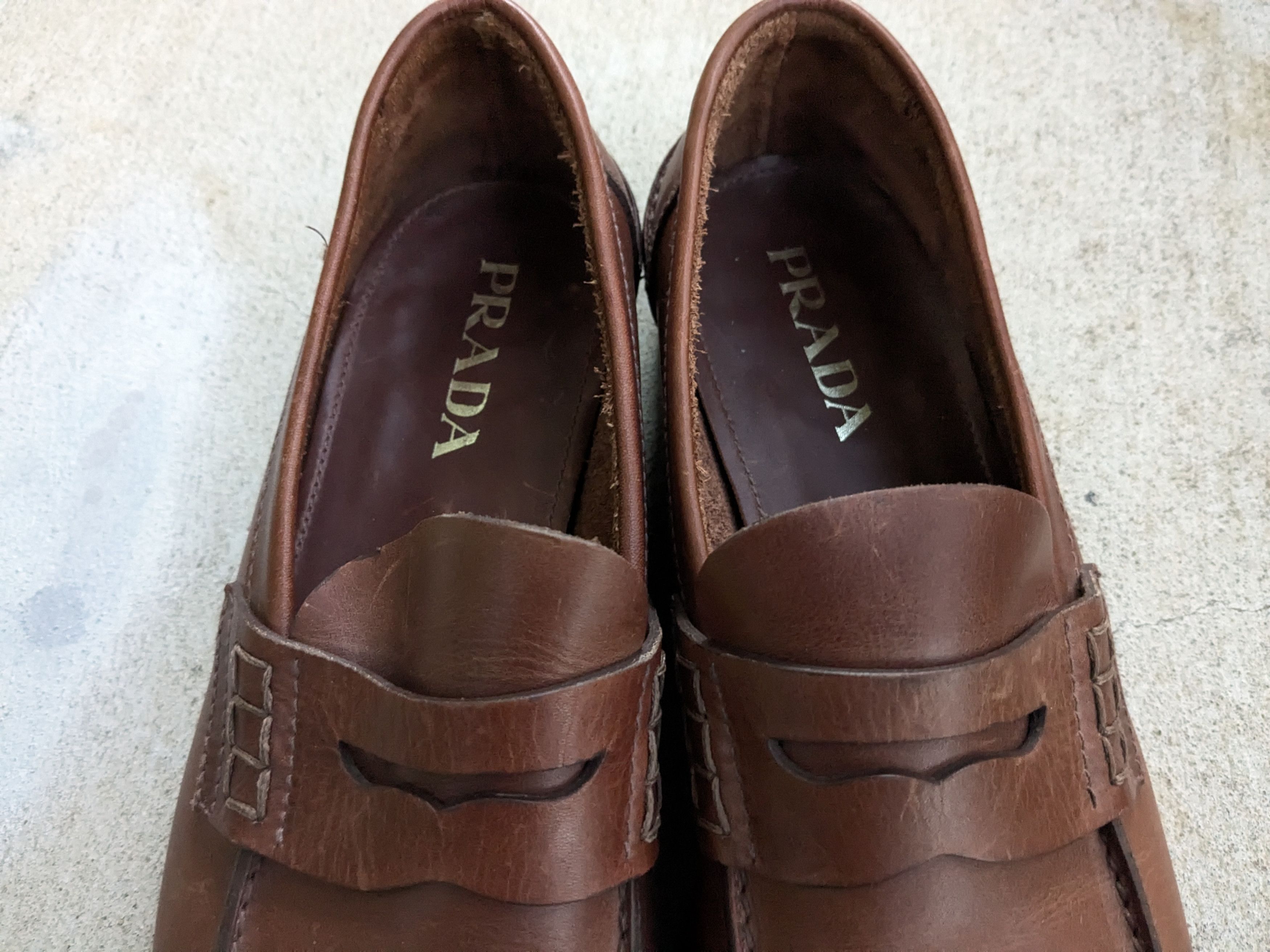 Prada Prada Penny Loafers Brown Leather 10 Slip Ons Italy Tan Size US 10 / EU 43 - 4 Thumbnail