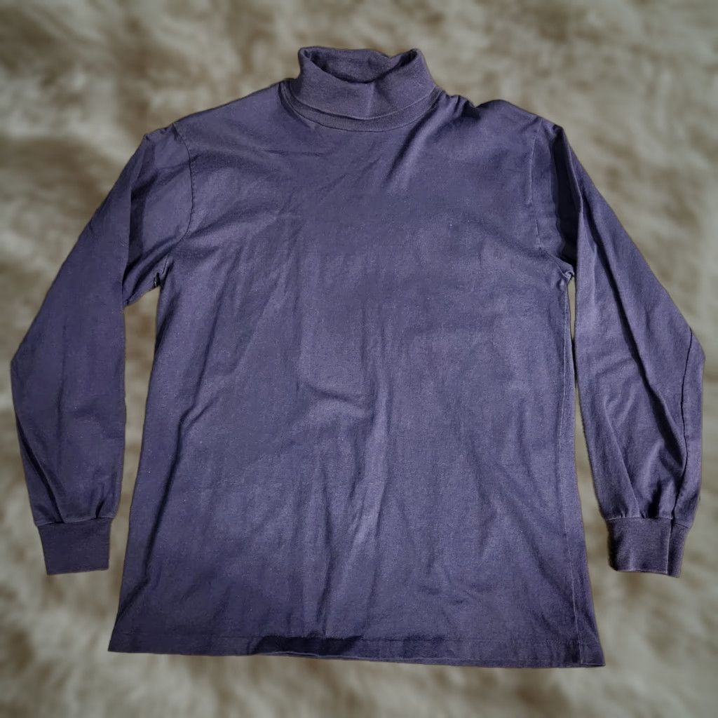 Vintage VINTAGE Mr. J Shop Jacobsons Turtleneck Sweatshirt Mens Large Navy Cotton USA Mens Sweater Pullover 80s KnIT / Navy, Blue, 80s, USA Size US L / EU 52-54 / 3 - 1 Thumbnail