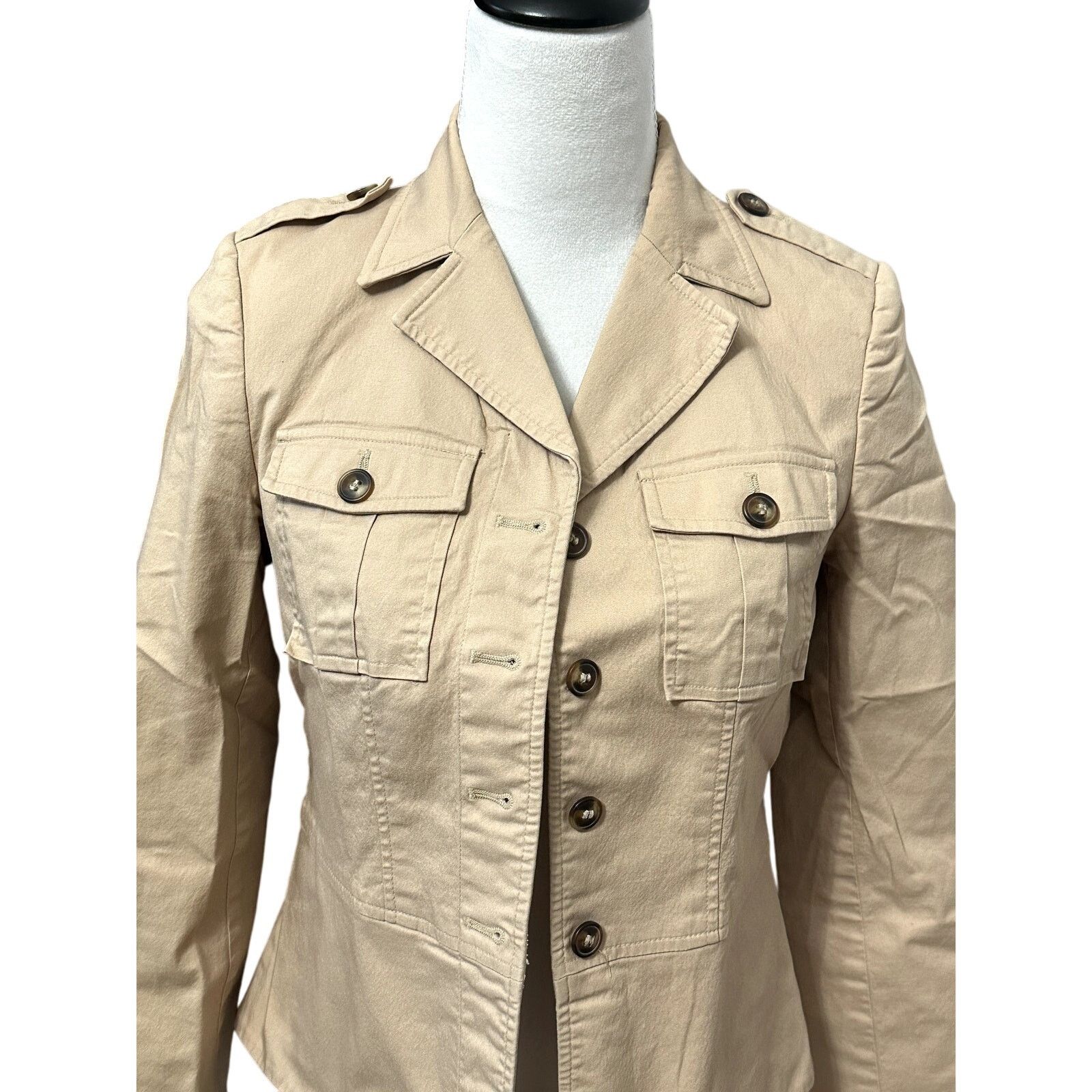 Other Apostrophe Classic Jacket Flap Pockets Button Front Beige 2 Size XS / US 0-2 / IT 36-38 - 2 Thumbnail