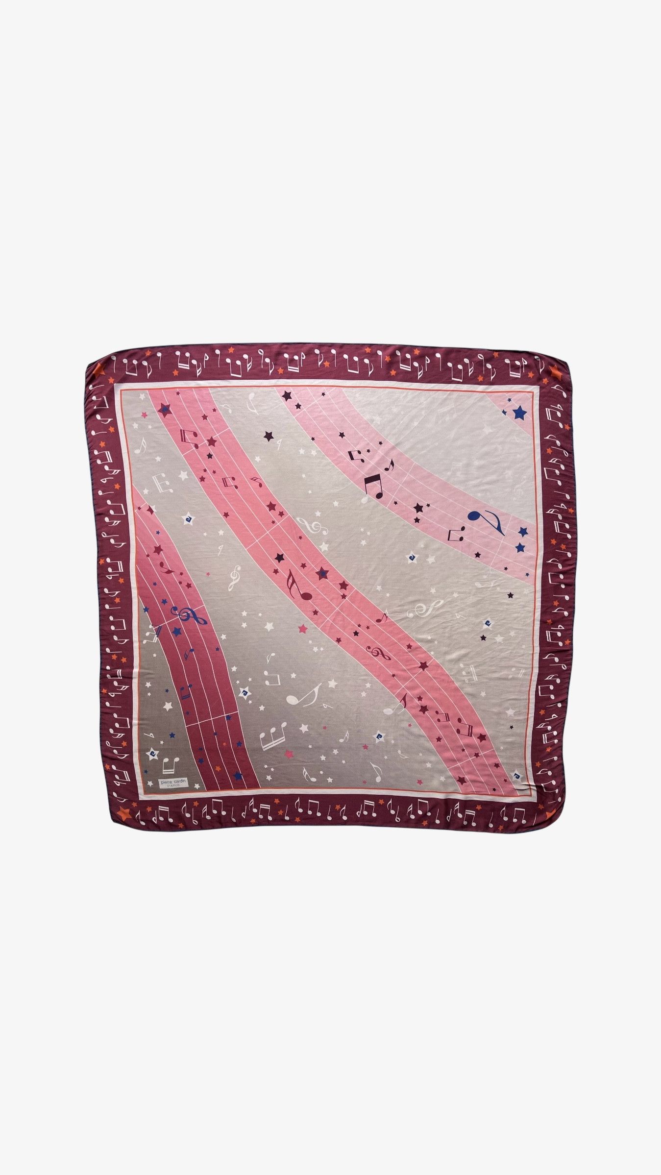 Pierre Cardin Vintage 90s Pierre Cardin Music Note Print Silk Scarf Size ONE SIZE - 1 Thumbnail