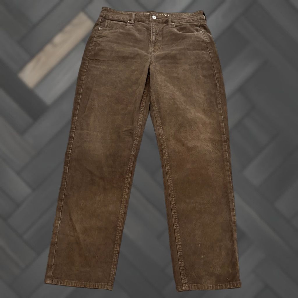 American Eagle Outfitters NWT American Eagle Outfitters Corduroy Pants Womens 12L Long Brown Mom Straight Leg Jeans Regular Boys/Girls? Size 34" / US 12 / IT 48 - 1 Thumbnail
