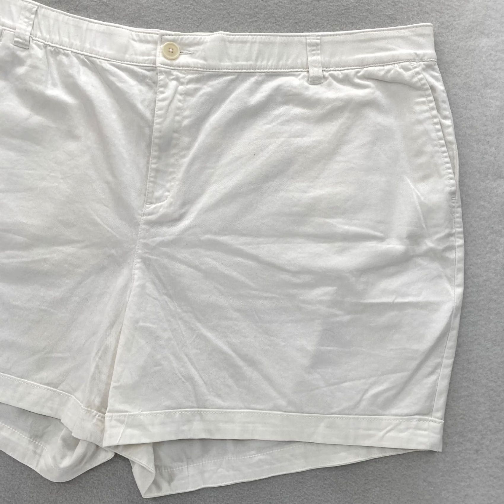 Vintage Lane Bryant Chino Collection Shorts Women's Plus 24 White Stretch Waistband NWT Size 34" / US 12 / IT 48 - 3 Thumbnail