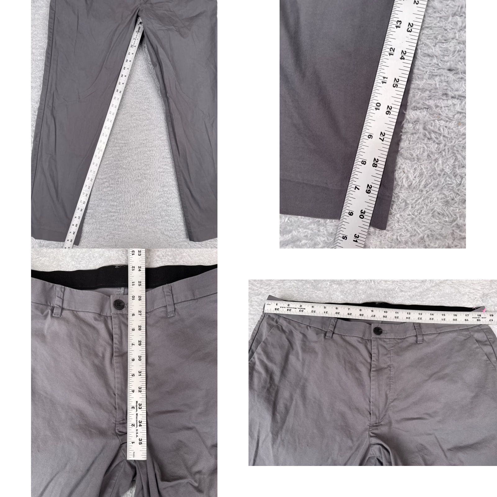 Bonobos Bonobos Men 38 Gray Straight Leg Pants Nylon Cotton Blend Pockets 38x32 Slimming Activewear Khakis Size US 38 / EU 54 - 8 Thumbnail