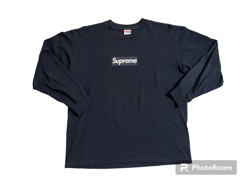 Supreme Supreme Box Logo Long Sleeve Tee Navy - Size Medium (FW20