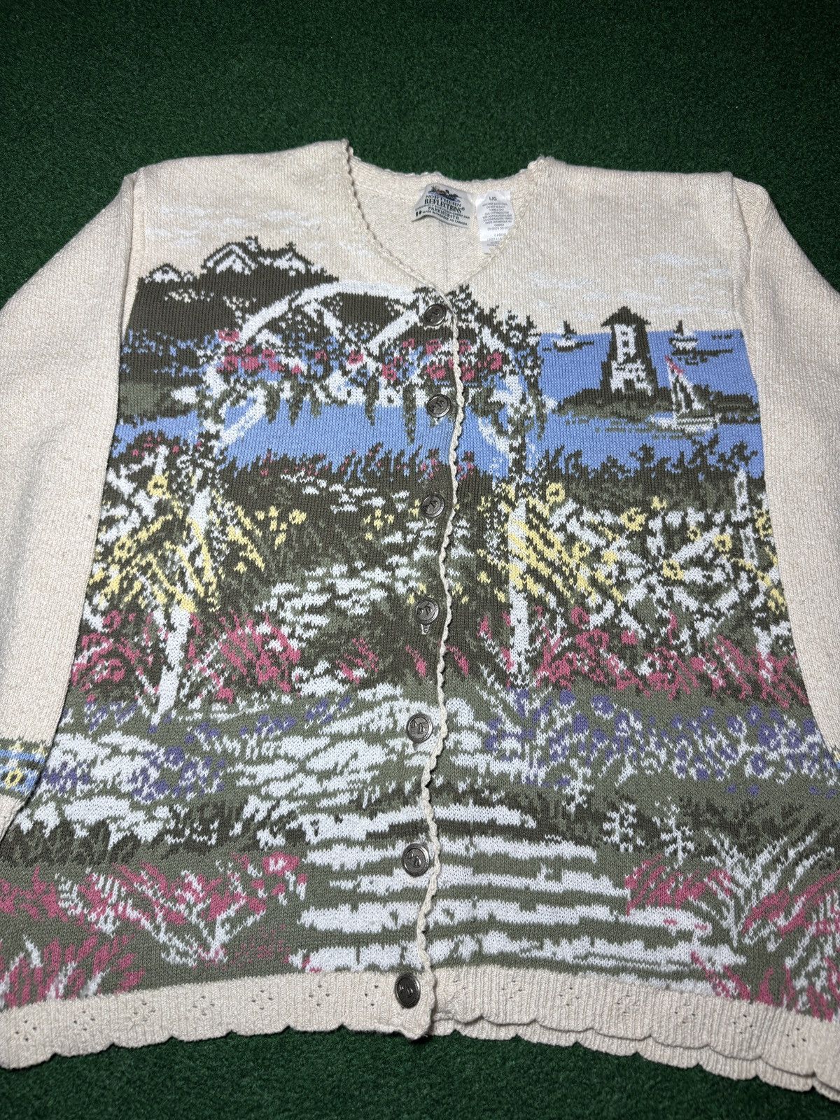 Northern Reflections Northern Reflection Garden Spring Vintage 90s Large Cardigan Size L / US 10 / IT 46 - 2 Thumbnail