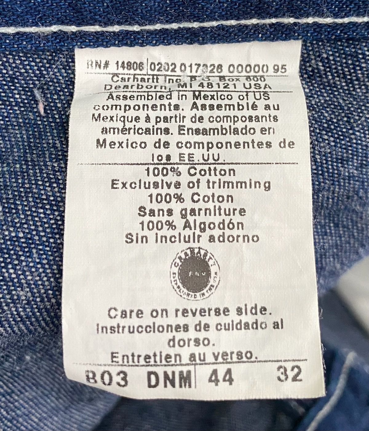 Carhartt Y2K Carhartt B03 Dungaree Carpenter Dark Denim Jeans 44x32 Size US 44 / EU 60 - 3 Thumbnail