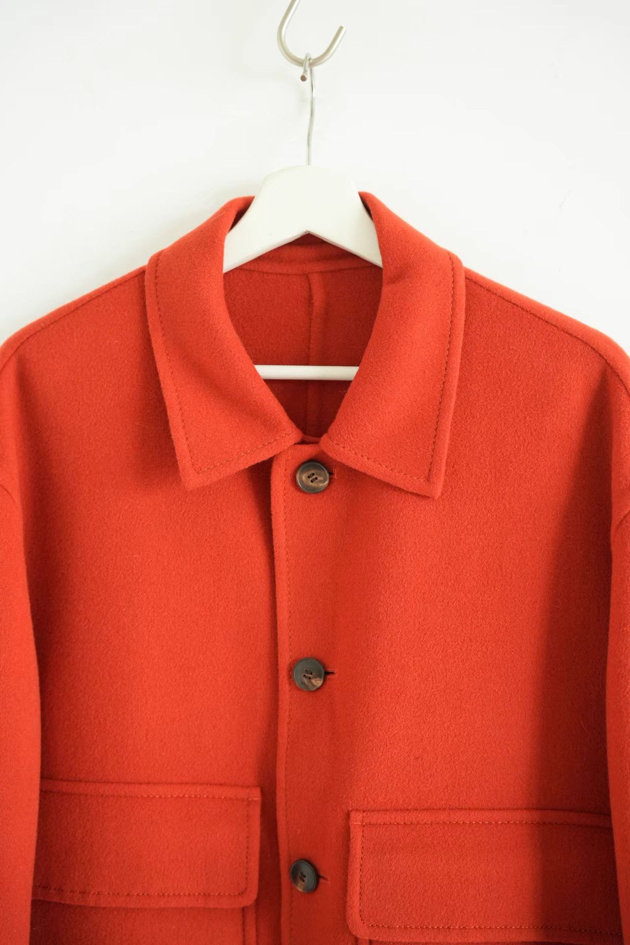 AMI Ami Orange-Red Wool Jacket with Double Pockets K4 Size US M / EU 48-50 / 2 - 3 Thumbnail