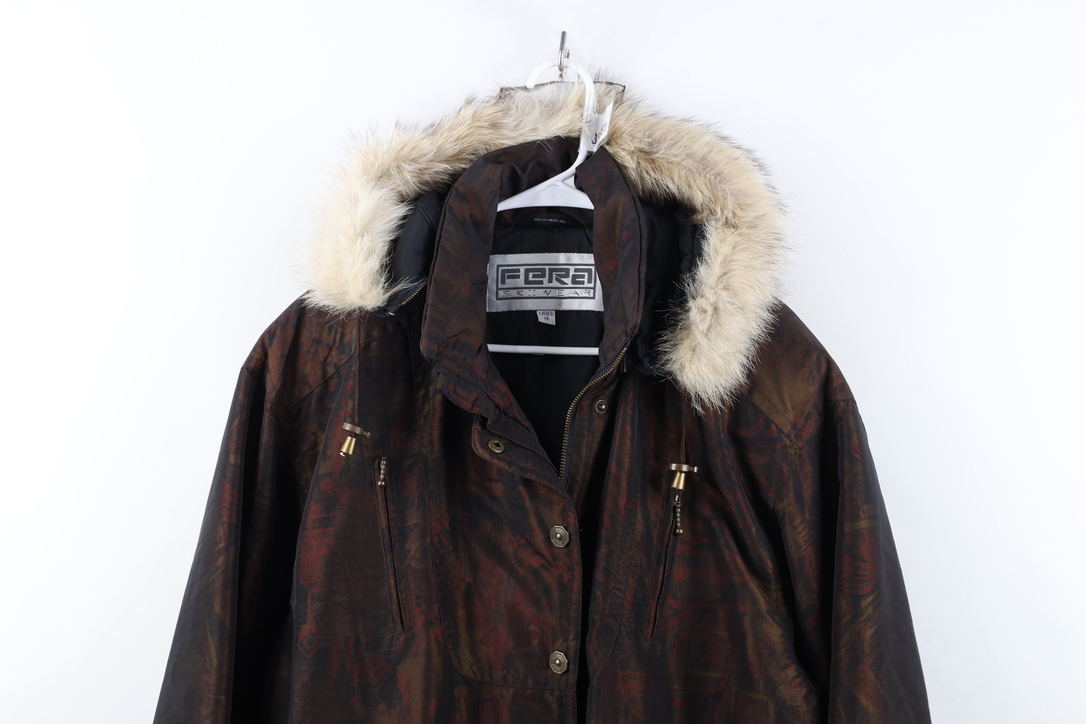 Vintage Vintage 90s Streetwear Trim Abstract Hooded Puffer Jacket Size XL / US 12-14 / IT 48-50 - 2 Thumbnail