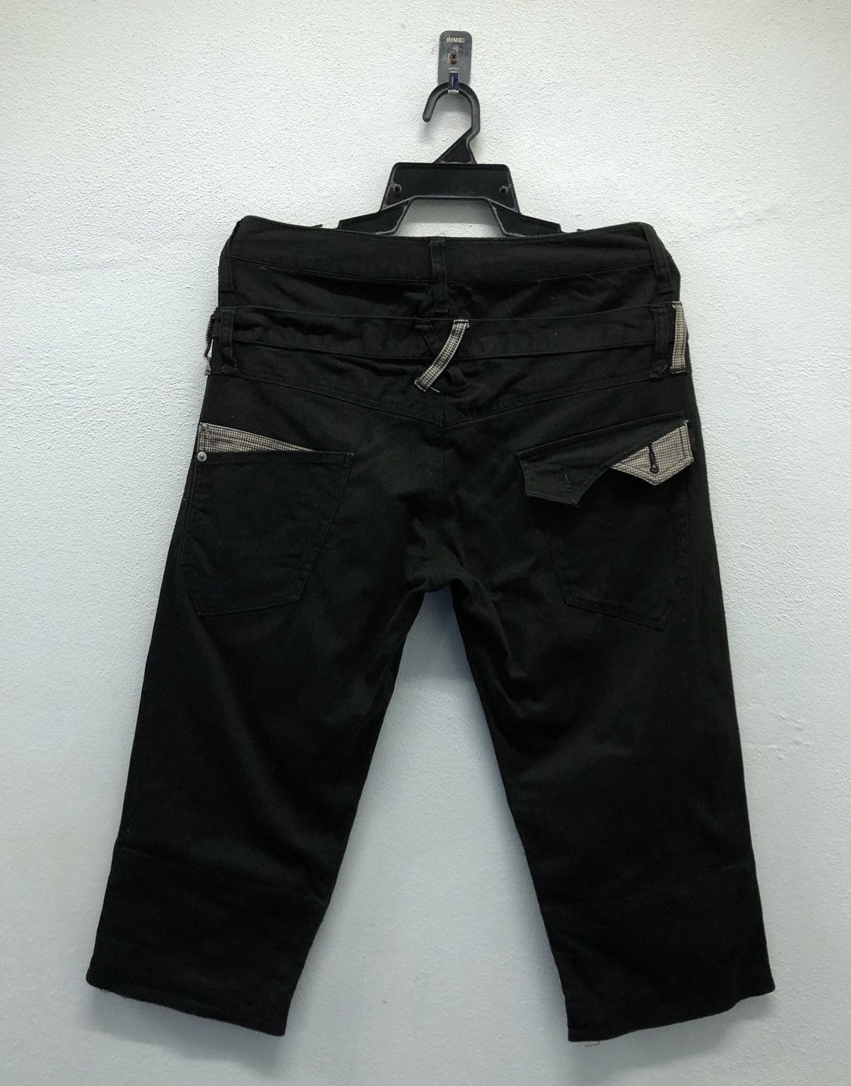 Vintage Bee Bell Black Cropped Pants with Contrast Pockets – Size 3 Size US 33 - 2 Thumbnail