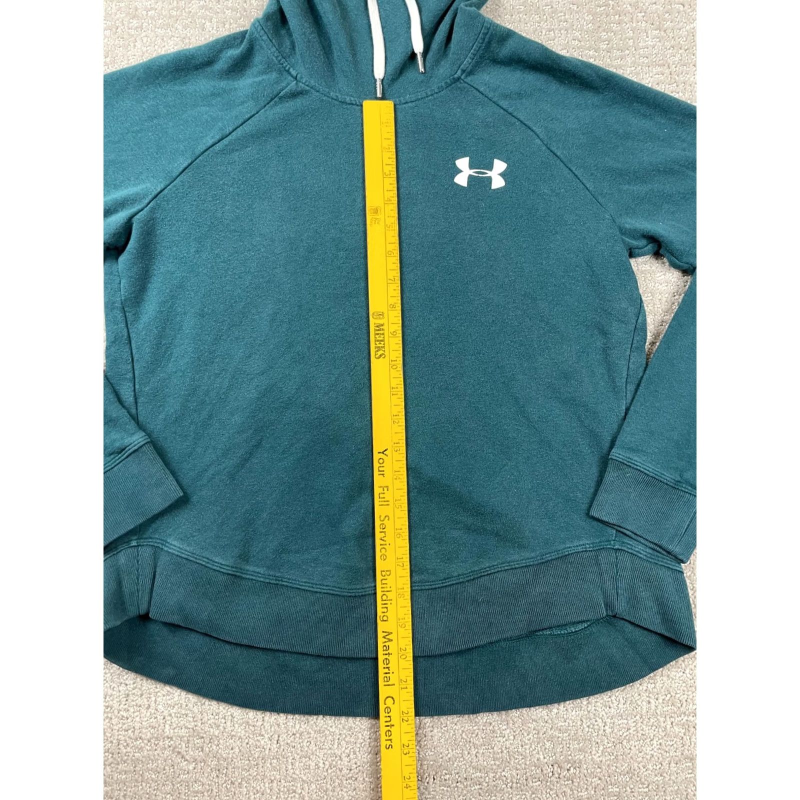 Under Armour Under Armour Hoodie Womens Small Green Rival Fleece Curved Hem Pullover Size S / US 4 / IT 40 - 2 Thumbnail