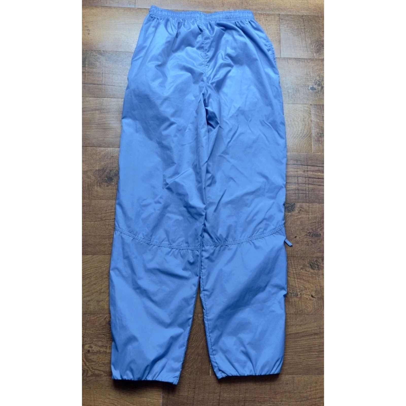 Nike VTG Y2K Nike Mens Track Pants Light Blue M Nylon Windbreaker Pockets Drawstring Ankle Zips 31in Inseam Sports Athleisure 90s Mens Size US 31 - 3 Thumbnail