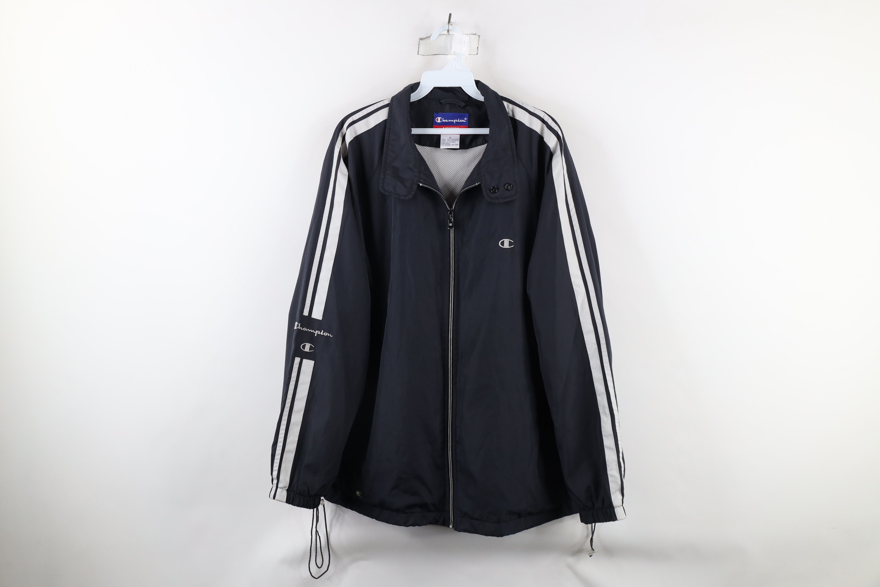Champion × Vintage Vintage 90s Champion Full Zip Cafe Racer Windbreaker Jacket Size US M / EU 48-50 / 2 - 1 Thumbnail