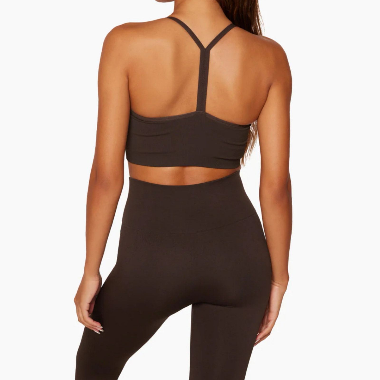 Other Set Active SCULPTFLEX Brown Power Ribbed V-Bra | Sz S Size ONE SIZE - 7 Thumbnail