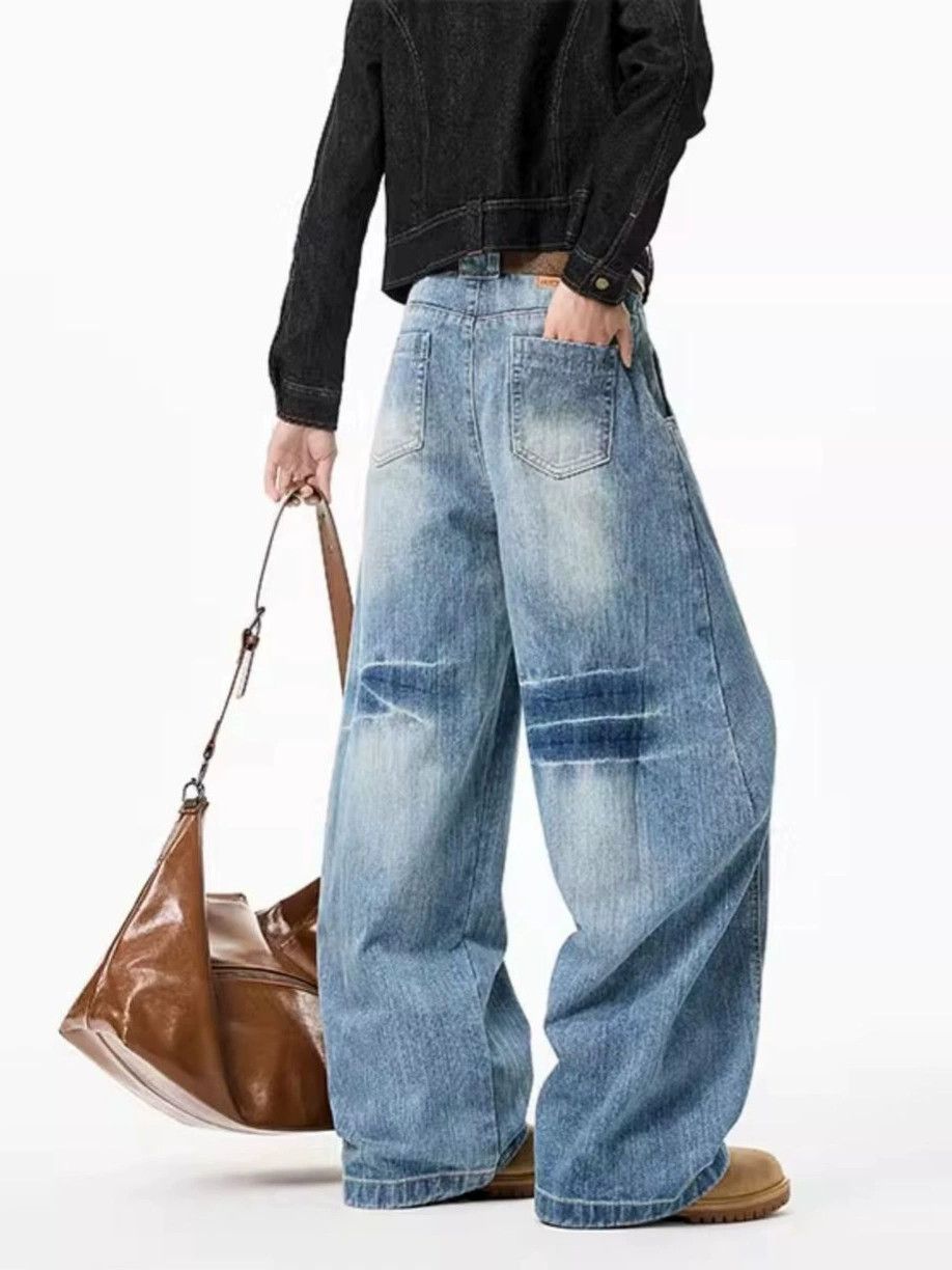 Jean American washed men's wide-leg scimitar jeans Size US 32 / EU 48 - 4 Thumbnail