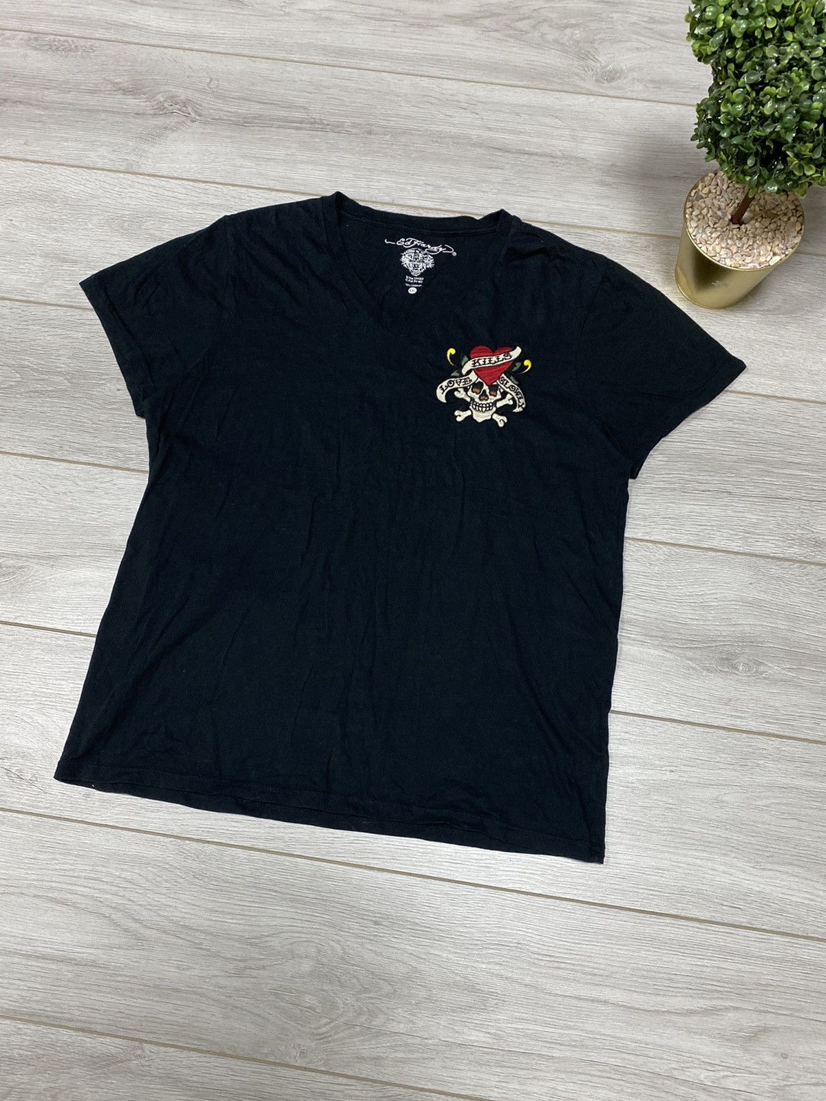 Ed Hardy Ed Hardy skull ☠️ spell out big logo t-shirt Size US XXL / EU 58 / 5 - 4 Thumbnail