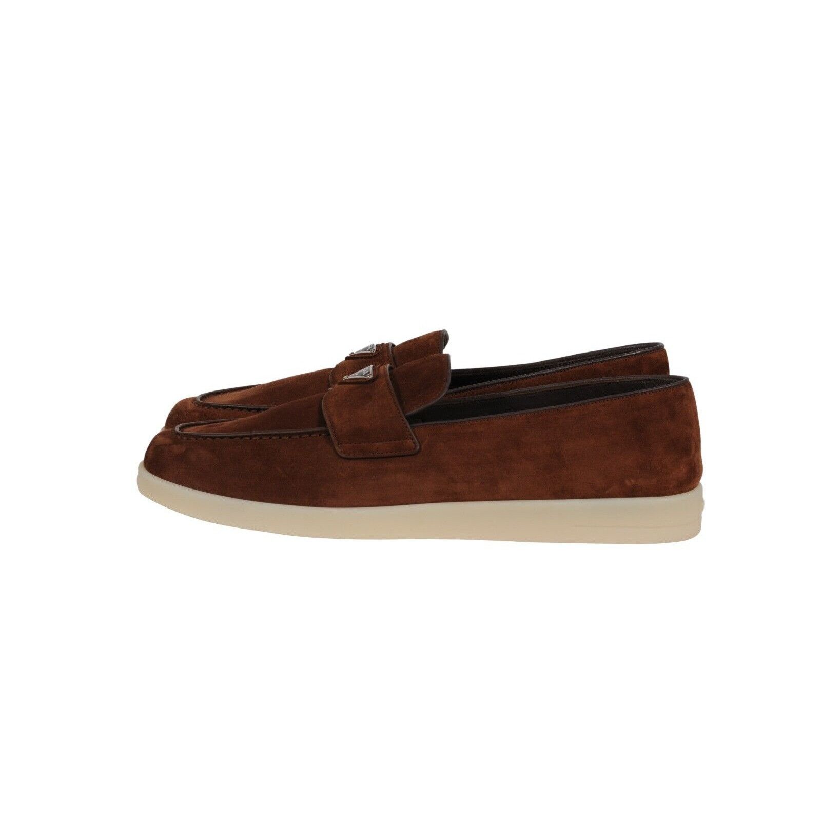Prada Saint Tropez Suede Loafers Brown Triangle Size US 11 / EU 44 - 4 Thumbnail