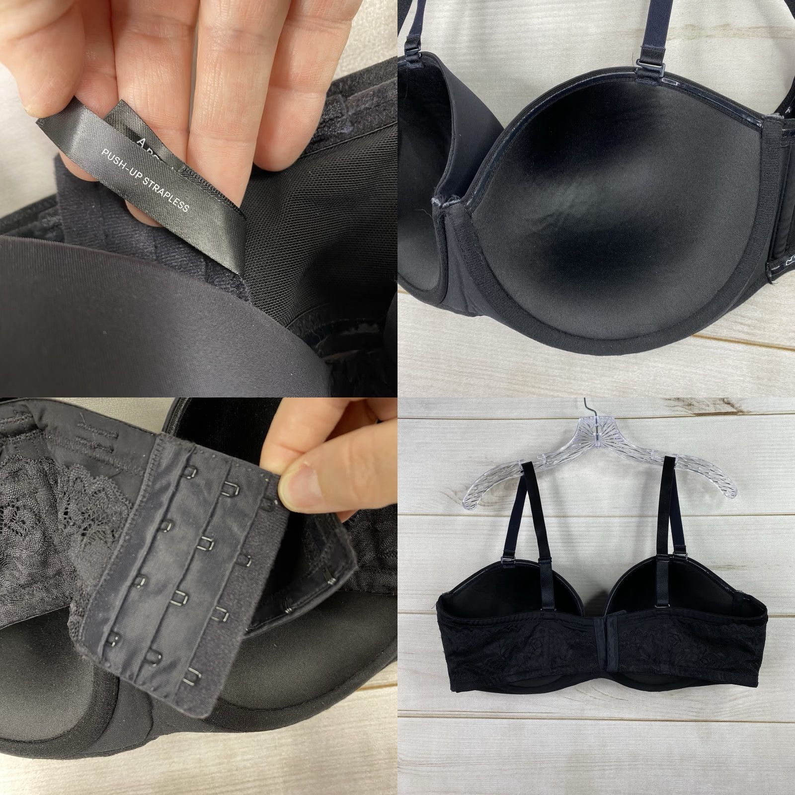 Torrid Torrid Underwire Bra 46DDD Black Lace Floral Push Up Padded Strappy Women Adult Size ONE SIZE - 8 Thumbnail