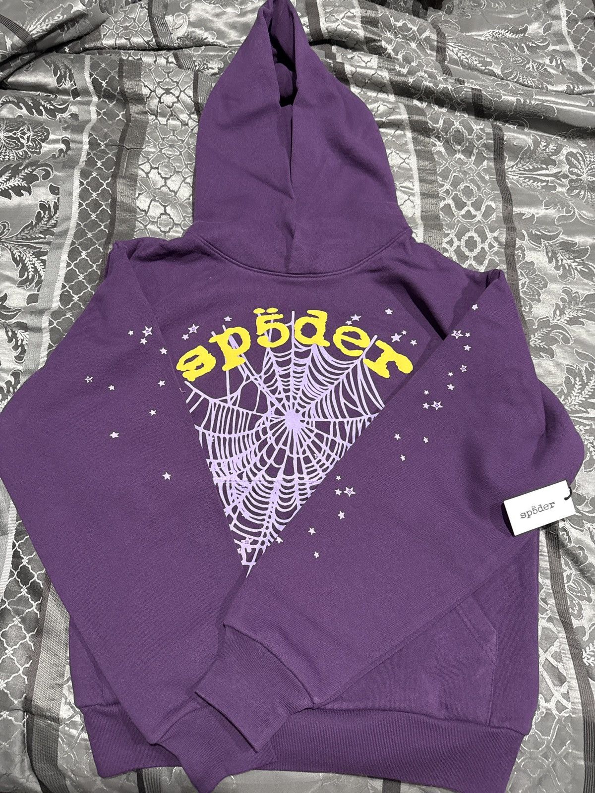Spider Sp5der Star OG Web V2 Hoodie Purple W StockX Receipts