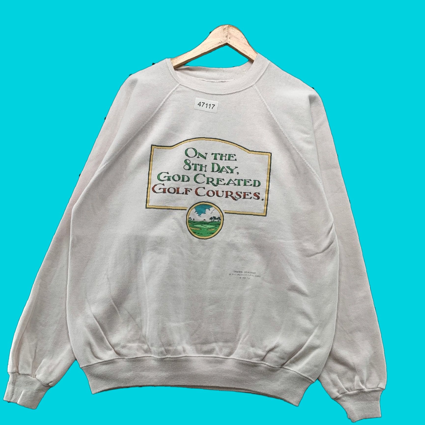Hanes VINTAGE Hanes Sweatshirt Mens XL 80s Funny Golf USA Crew Neck White Fleece Graphic Print Golf Preservation Size US XL / EU 56 / 4 - 1 Thumbnail
