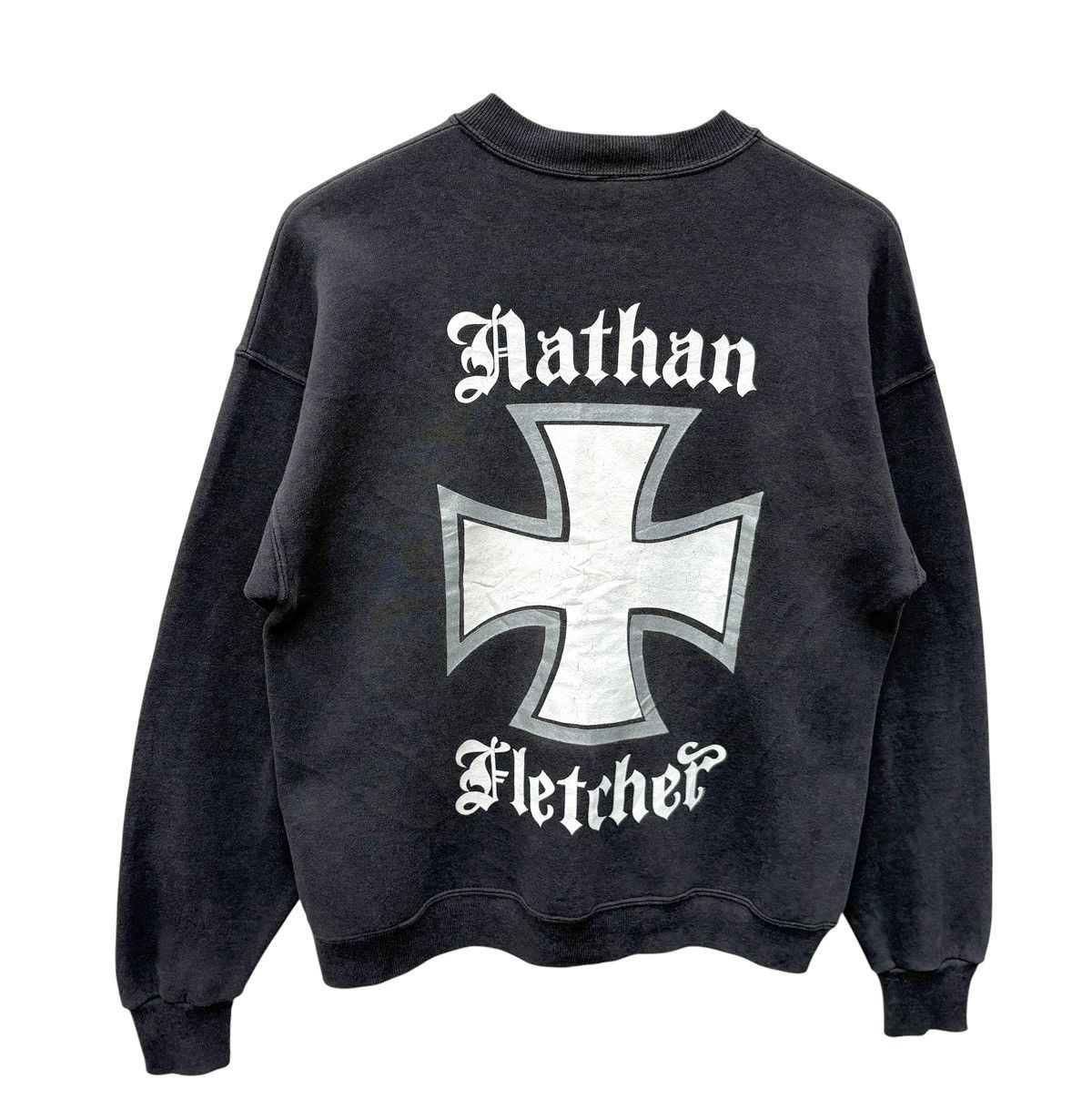 Vintage Vintage 90s Nathan Fletcher Cross Graphic Faded Sweatshirt Size US M / EU 48-50 / 2 - 10 Thumbnail