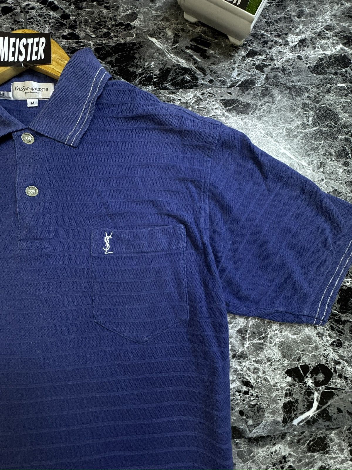Yves Saint Laurent Vintage Yves Saint Laurent Polo Short Sleeve Size US M / EU 48-50 / 2 - 2 Thumbnail