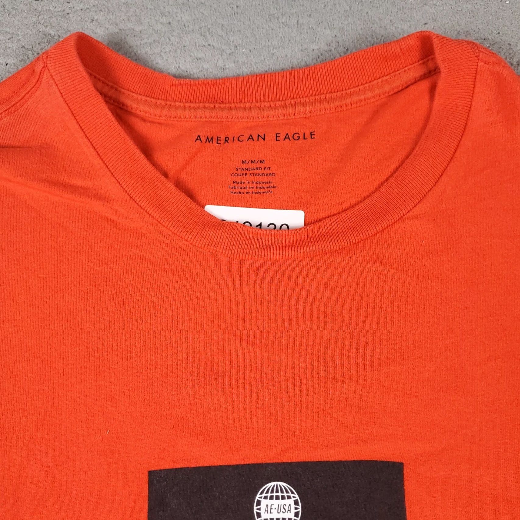 American Eagle Outfitters American Eagle Outfitters Shirt Adult Medium Orange Solid Short Sleeve Crew Neck Logo Mens Size US M / EU 48-50 / 2 - 3 Thumbnail