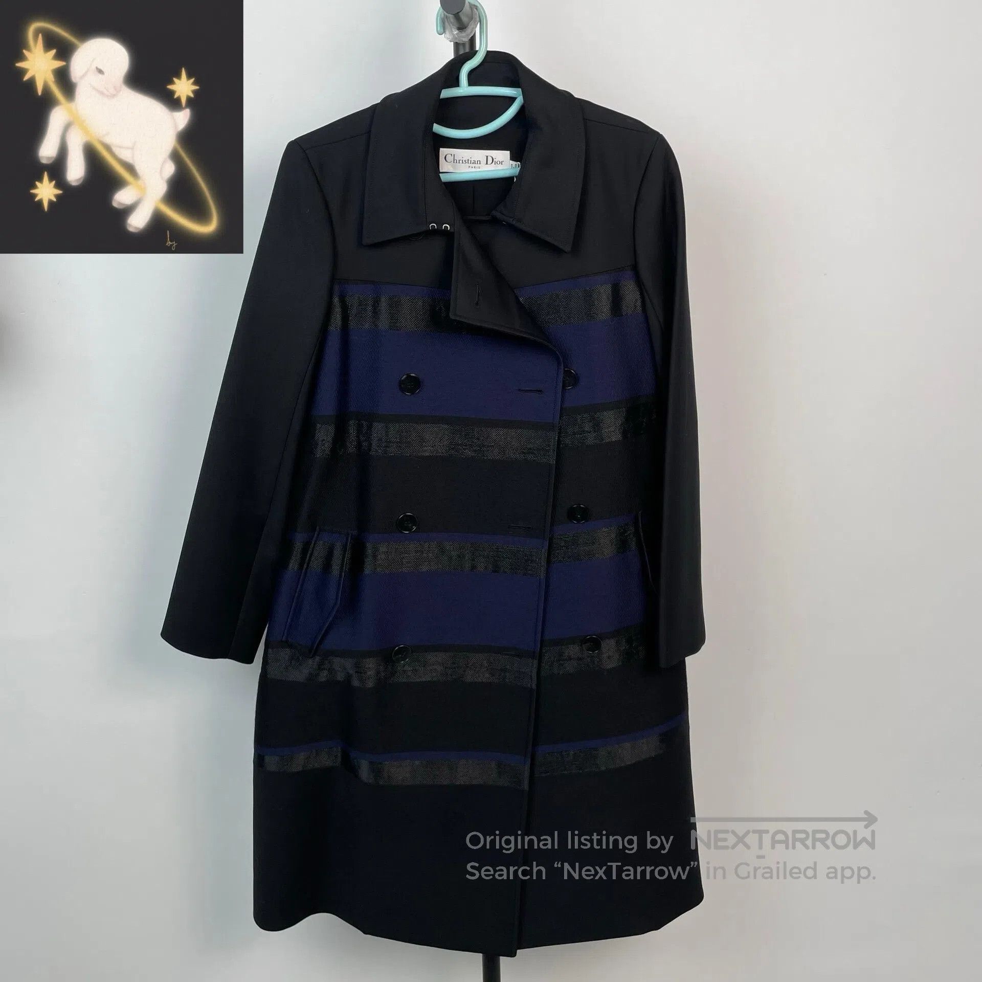 Dior Dior Black and Blue Long Coat Jacket| Size XS / US 0-2 / IT 36-38 - 1 Thumbnail