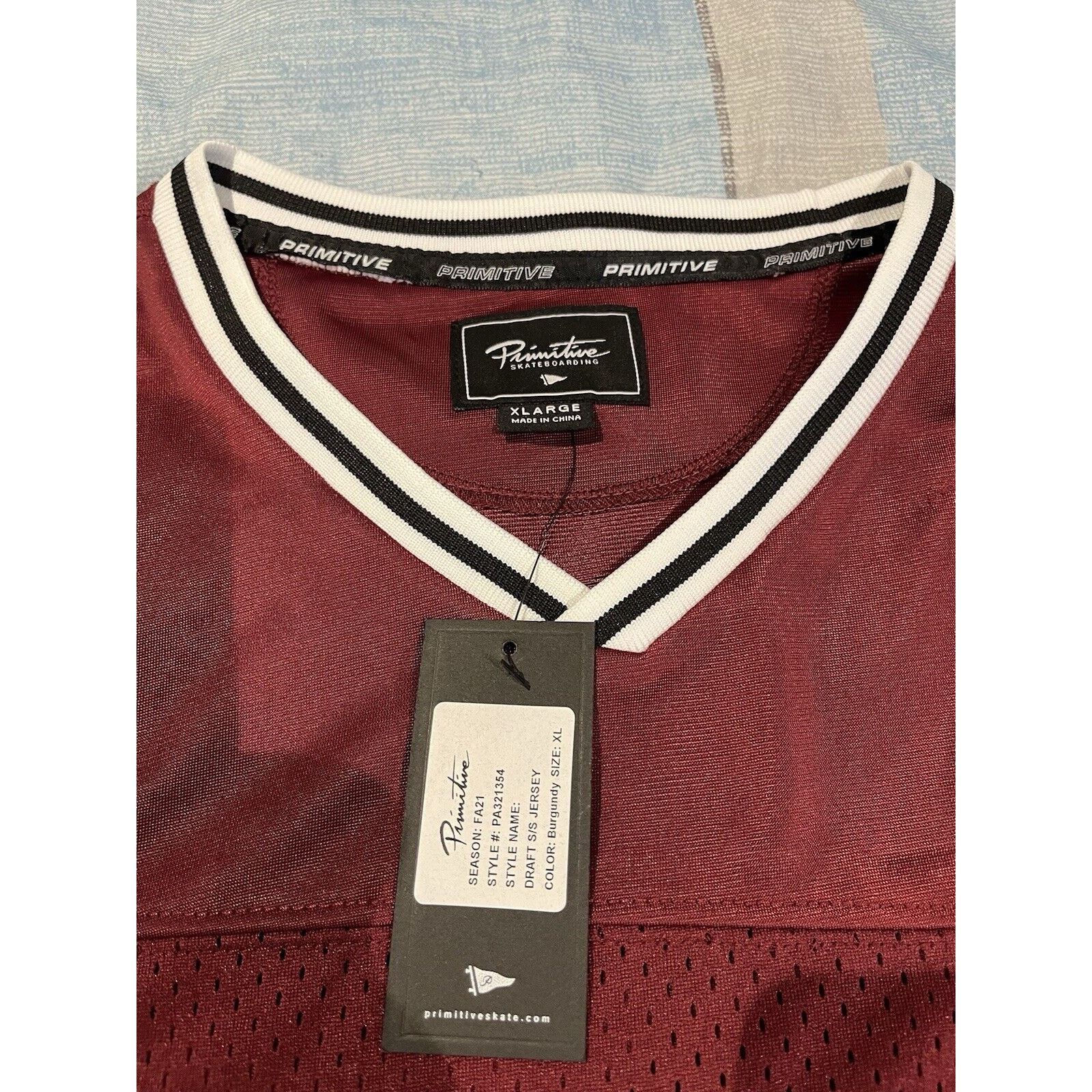 Primitive Primitive Skateboarding mens XL burgundy v-neck jersey NWT Size US XL / EU 56 / 4 - 6 Thumbnail