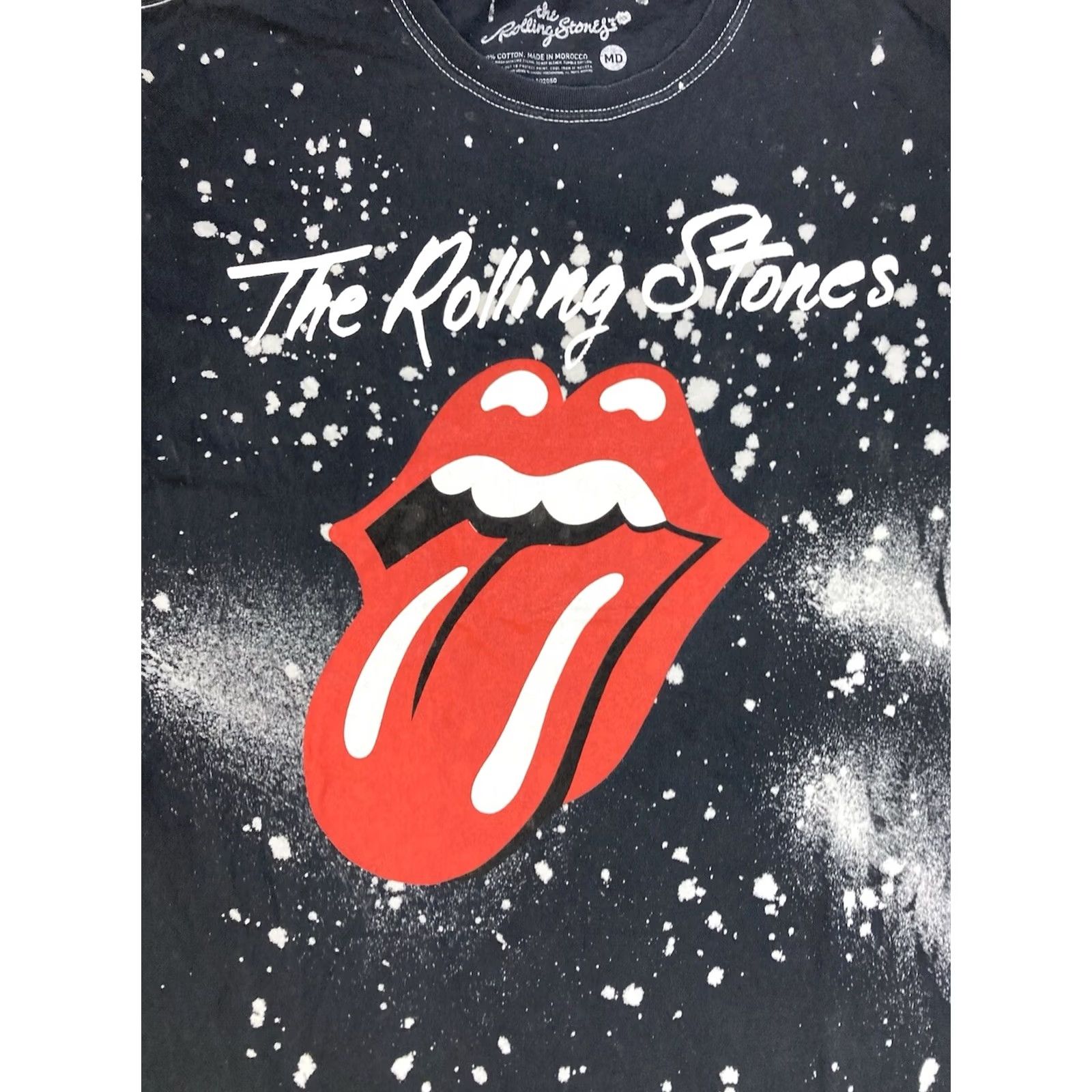 Vintage VINTAGE The Rolling Stones Graphic T-shirt Men Medium Black Bleach Splatter Music Size US M / EU 48-50 / 2 - 2 Thumbnail