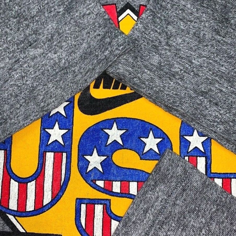 Nike VINTAGE Nike T Shirt USA Gray 80s 1988 Olympic Sportswear Graphic Tee Men XL Short Sleeve Crew Neck Unisex Rayon 100% Cotton Logo Size US L / EU 52-54 / 3 - 6 Thumbnail