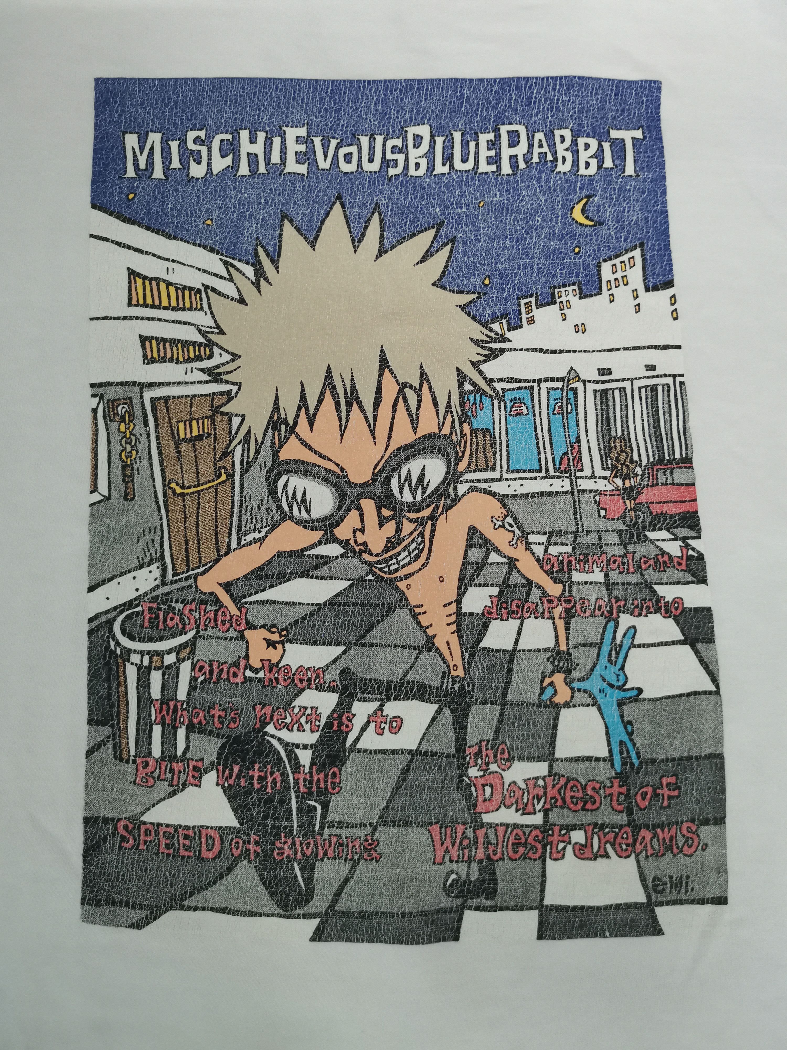 Japanese Brand Vintage Mischievous BlueRabbit Japan Tee Punk Seditionaries Size US L / EU 52-54 / 3 - 1 Thumbnail