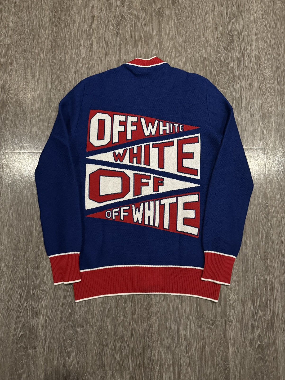 Off-White Off White Flags Cardigan Sweater Size US L / EU 52-54 / 3 - 1 Thumbnail