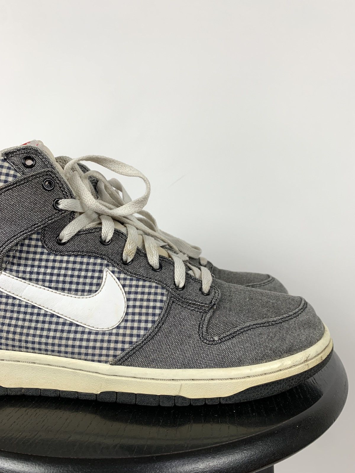 Nike Rare Nike High Dunk Checkered Denim Sneakers Size US 11 / EU 44 - 15 Thumbnail