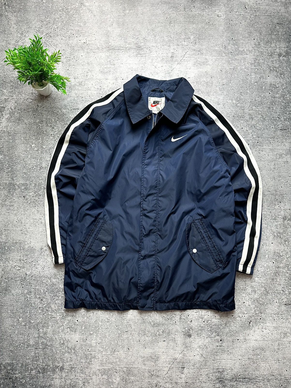 Vintage Vintage 90s Nike Swoosh Nylon Coach Y2K Jacket Size US M / EU 48-50 / 2 - 1 Thumbnail