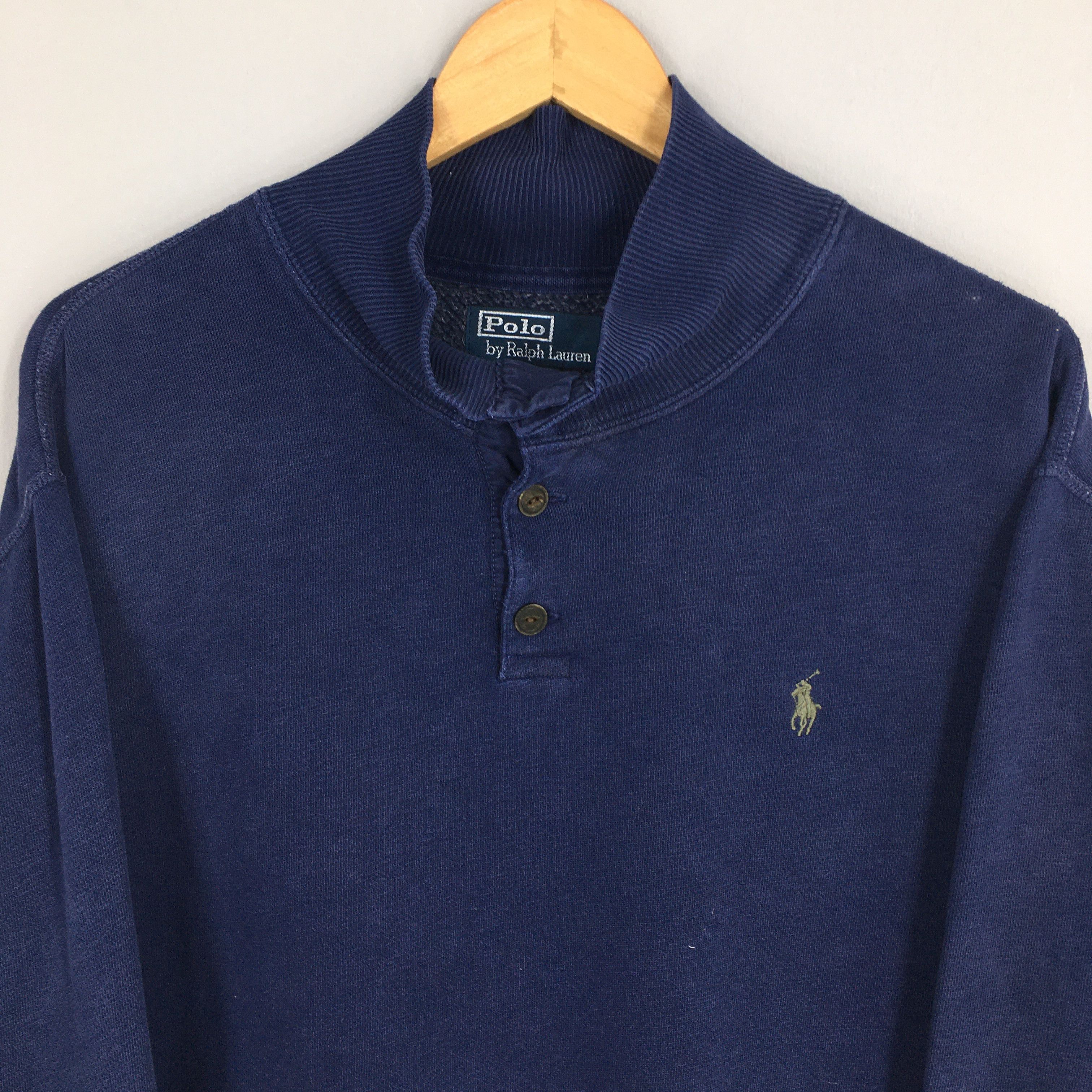 PONY × Polo Ralph Lauren × Vintage Vintage Polo Ralph Lauren Pony Blue Sweater XL Size US XL / EU 56 / 4 - 2 Thumbnail