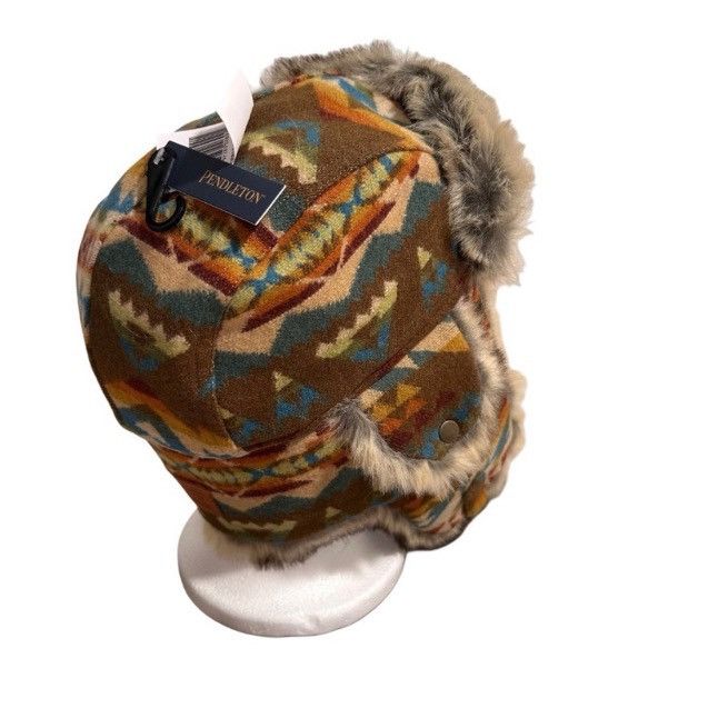 Pendleton Pendleton 100% Wool Faux Fur Trapper Hat Solstice Canyon MED Size ONE SIZE - 5 Thumbnail