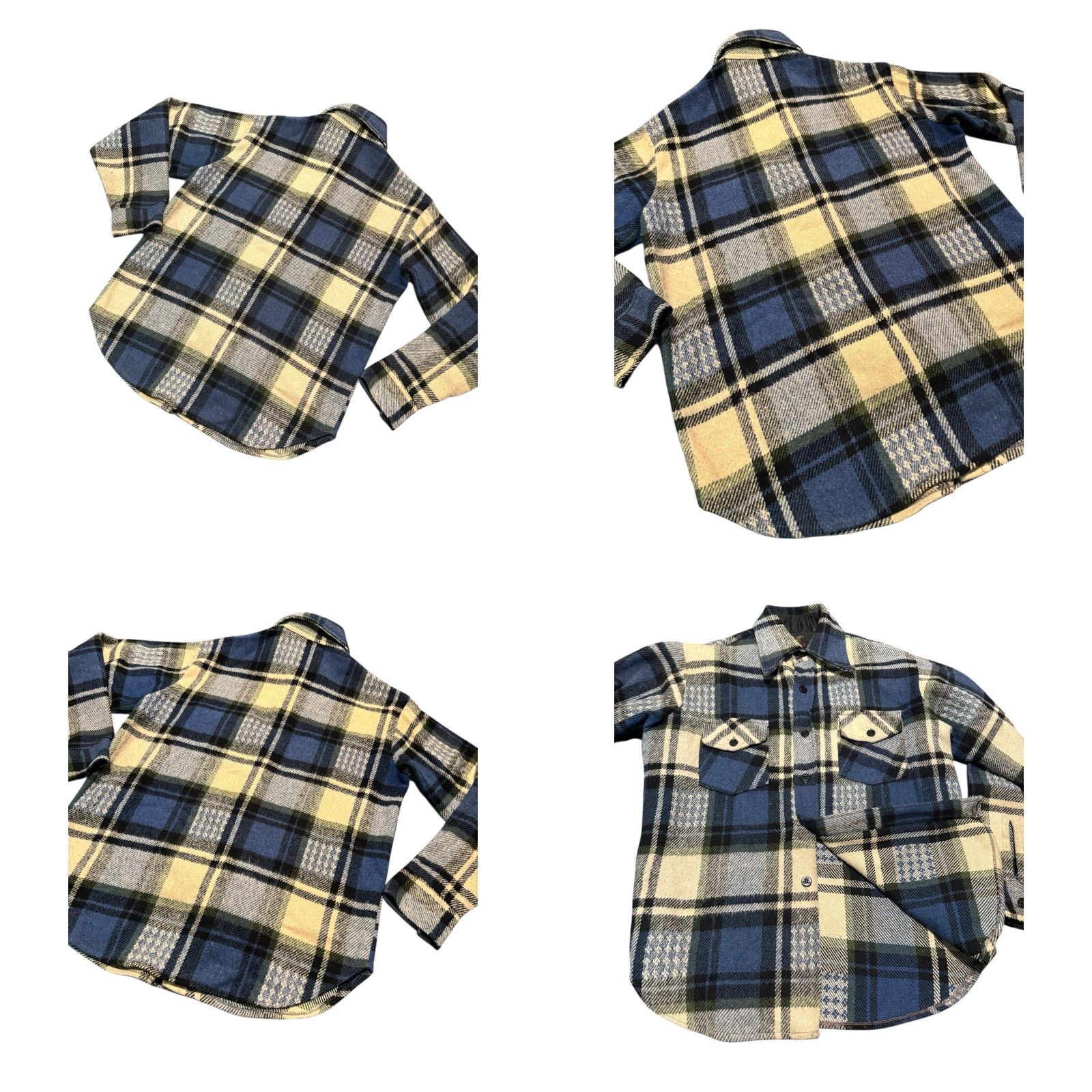 Vintage VINTAGE CPO Wool Blend Shirt Jacket Blue Plaid Linen M Shacket Jacket Mens Shacket Fall Winter Spring Wool Shirt Jacket Blue Plaid M Mens Size US M / EU 48-50 / 2 - 9 Thumbnail